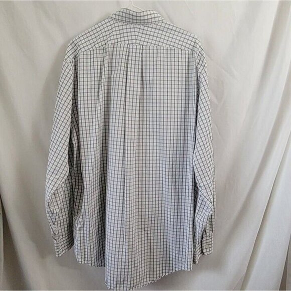 Lands' End Dress Shirt 16 1/2 X 34 Cotton plaid business Casual pocket Office - Picture 2 of 7